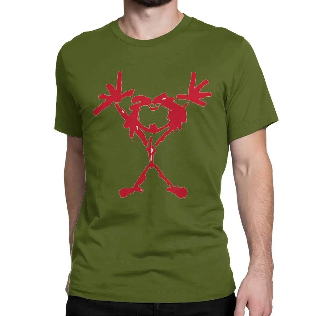 Red Happy Pearls Jam T-Shirts for Men men Heavy Music Band Funny 100% Cotton Tees Crewneck Short Sleeve T Shirts Original Tops image 4