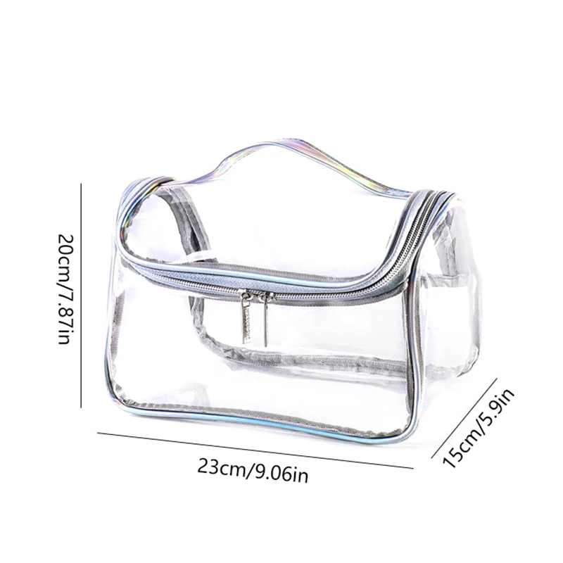 Bolsa cosmética transparente pvc, à prova d'água, armazenamento de maquiagem, organizador de viagem, bolsa de beleza, banho, higiene pessoal, lavagem