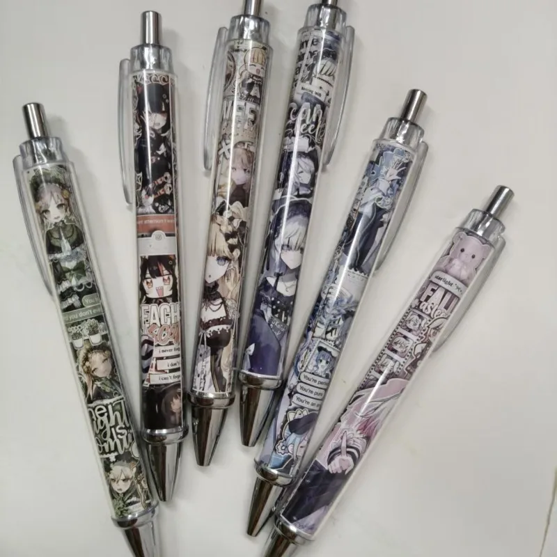 14pcs Game Magical Girl Witch Trial Anime 0.5mm Writing Pen Kawaii Cartoon Print Tachibana Sherry Natsume An-An Student Gift view 5