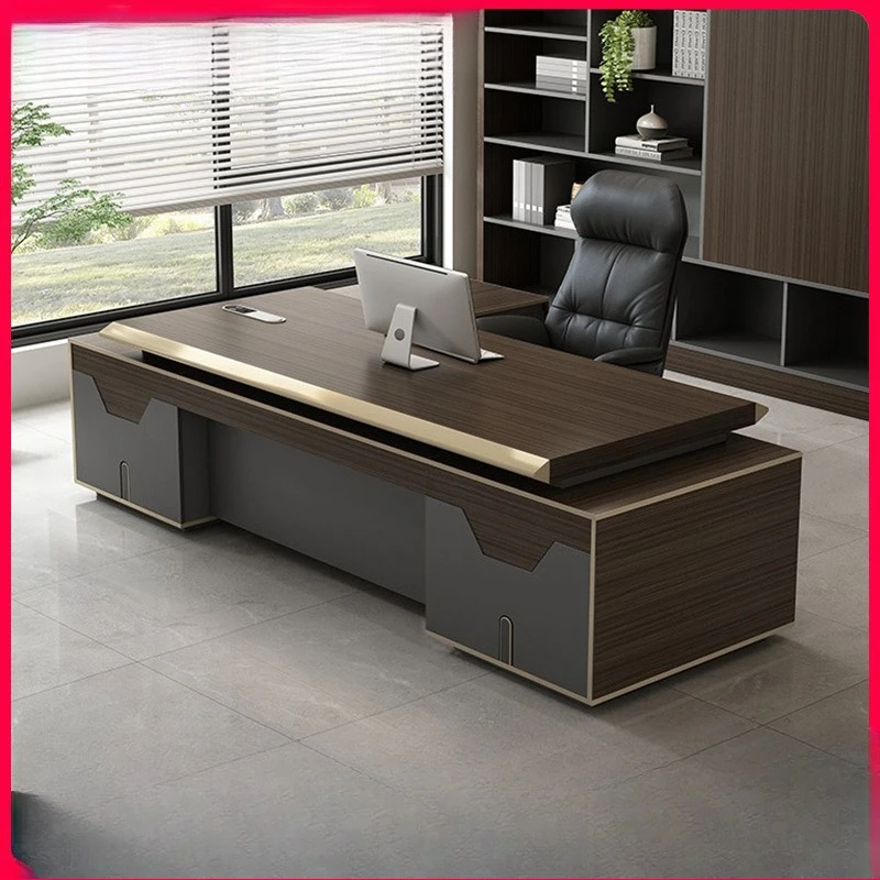 Desk Boss Table Large Desk High-end Light Luxury High-end Sense General Manager Office Furniture Table and Chair Combination