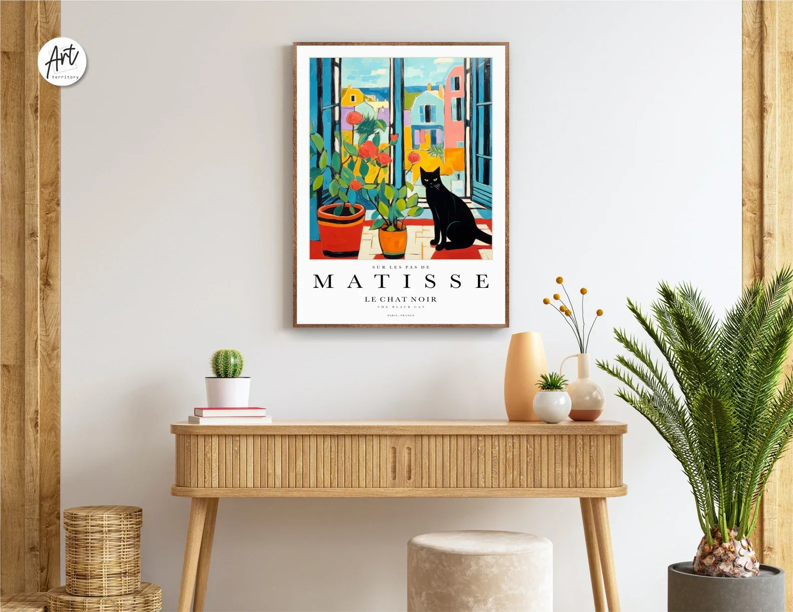 Black Cat Matisse Poster, Exhibition Modern Gallery Wall Art Print or Stretched Canvas