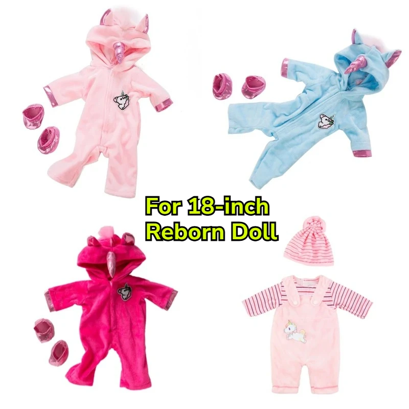 

Unicorn Pattern Clothes Outfit For 18 Inch Reborn Baby Dolls Kids Girls Dress Up Play Holiday Birthday Festival Present Toys