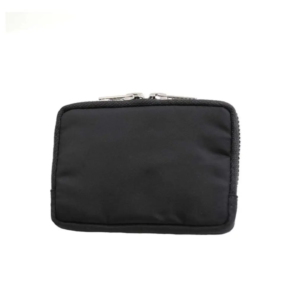 Portable Nylon Coin Purse Card Holder RFID Anti-theft Men Wallet Zipper Pouch Lightweight Mini Earbuds Storage Bag Male