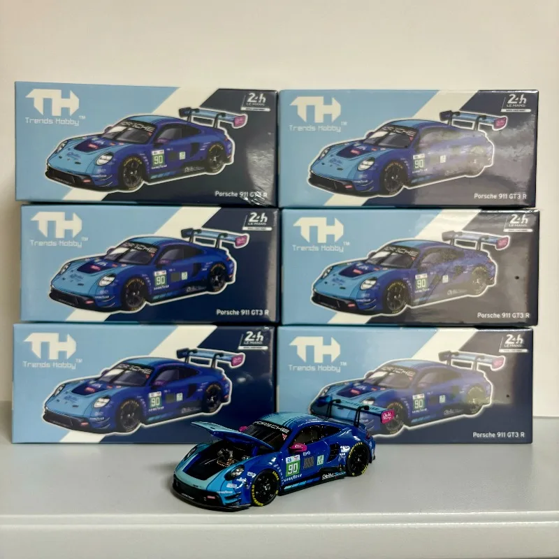 TH 1:64 911 GT3 R 2025 LeMans 24H LMGT3 simulation alloy car model, a gift toy for friends, a collection decoration item.