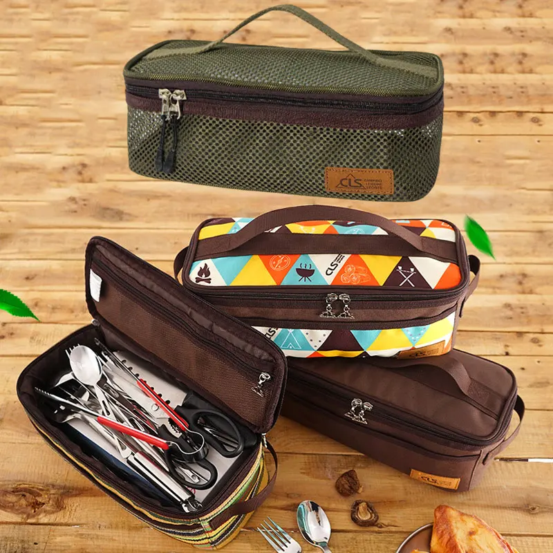

Outdoor Camping Cookware Storage Bag Picnic Barbecue Tableware Storage Bag Self-Driving Travel Portable Cosmetic Toiletry Bag