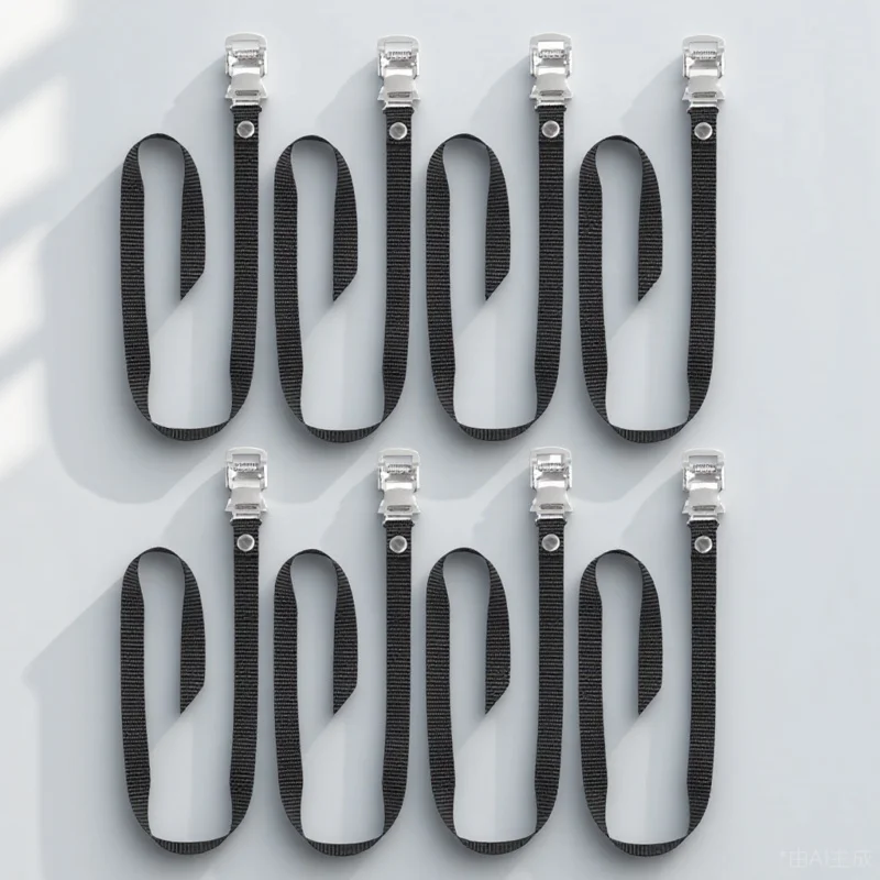 

8Pcs Exercise Bike Pedal Straps Adjustable Universal Nylon Bands Gym Cycle Pedal Belts Lightweight Portable Footrest Straps