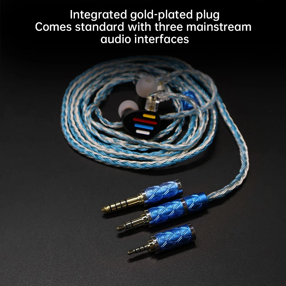 

ND D3 Сменный штекер типа посеребренный провод 2,5/3,5/4,4 мм 16-ниточные 352-жильные Hi-Fi наушники 0,75