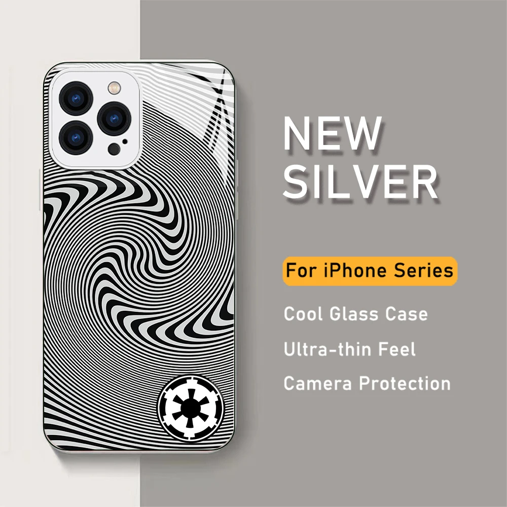 Beskar Steel Metallic-Color Phone Case For iPhone 15 14 13 12 Mini 11 Pro Max X XS XR 6 7 8 SE 2020 Plus Glass Hard Cover