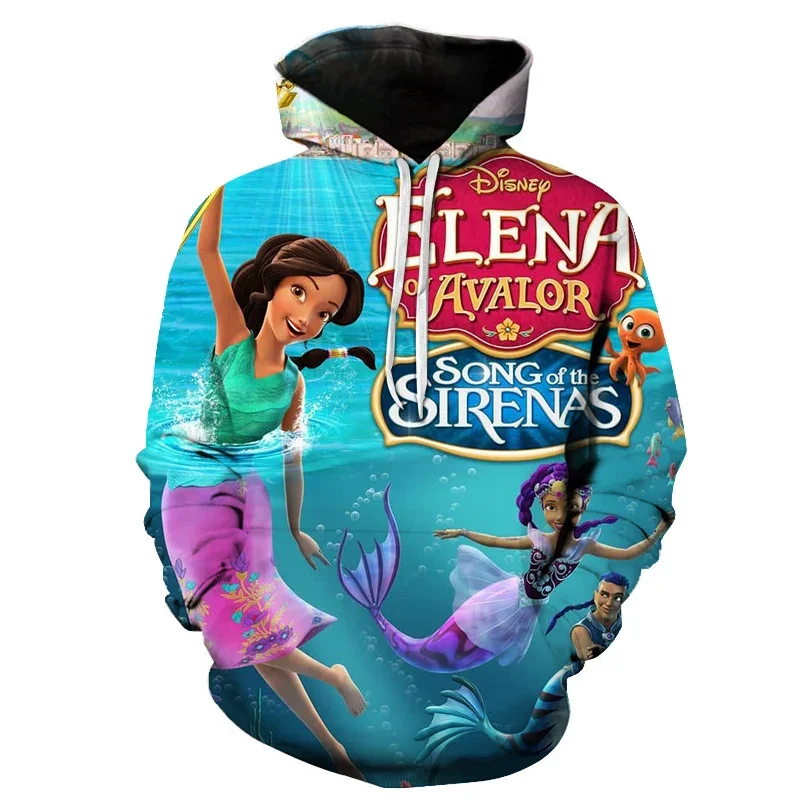 Elena Avalor Men's Hoodie MINISO Boys Girls Hoodie 3D Printing New Pullover Disney Women's Hoodie Oversized Fashion Clothing