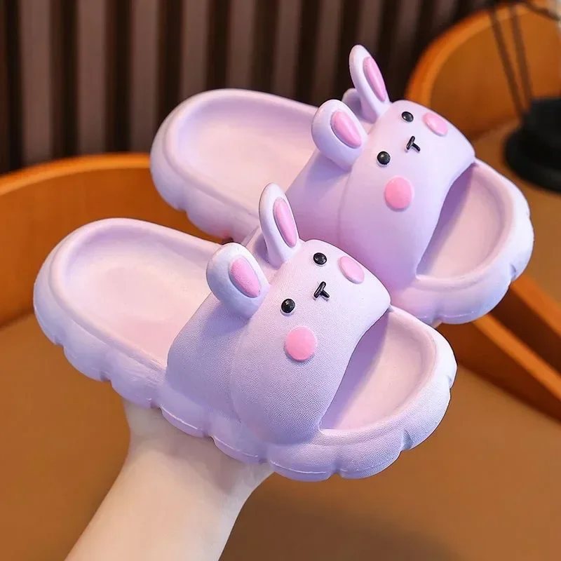 

Children Slippers Kids Toddler Home Bathroom Beach Sandals Soft Antiskid Girl Baby Slip-on Shoes Cartoon Lightweight Slippers