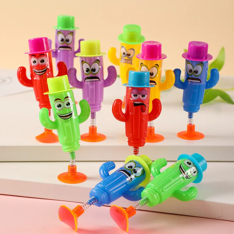 20pc bonito sorriso primavera otário cactus pulando boneca brinquedo para crianças festa de aniversário favores presente do chuveiro do bebê pinata enchimento prêmio escolar