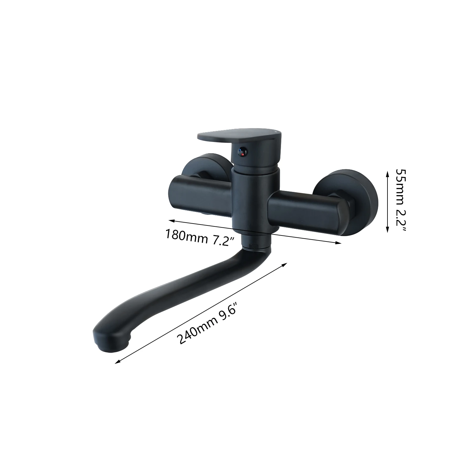 Kemaidi Antiek Messing Bad Basin Sink Mengkraan Enkel Handvat Wall Mounted 360 Gedraaid Badkamer Basin Sink Mengkraan