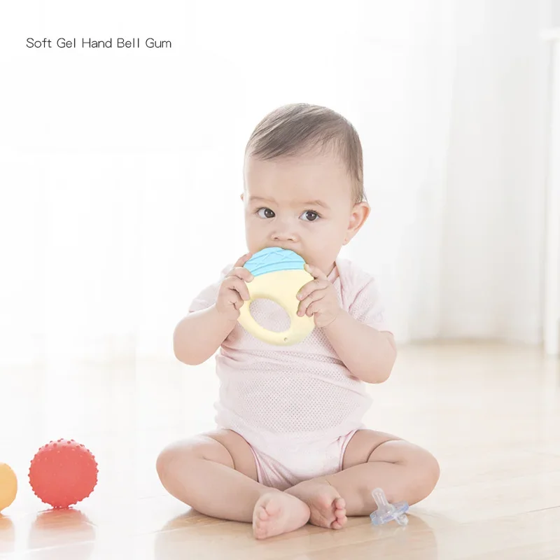 Newborn Rattle Can Bite Baby Toys Early Education Teeth Biting Hand Grasping Shaking Bell Cute Cartoon Infant Toddler Teethers