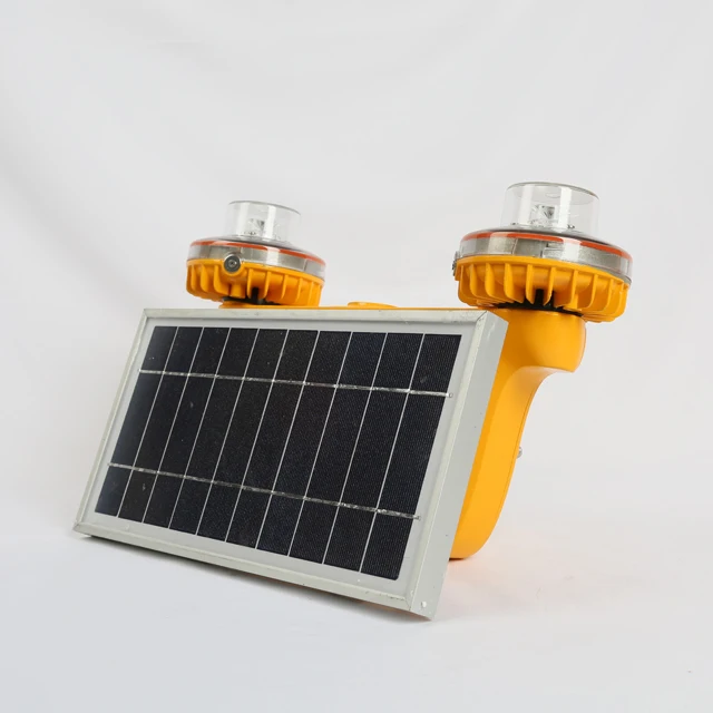 Dual solar power low intensity aviation obstruction lights