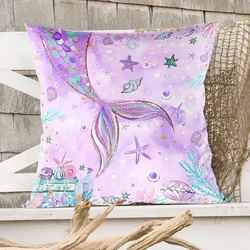 Polyester Mermaid Party Cushion Cover Unicorn Engineering Vehicle Pillowcase For Home Decorative Throw Pillow Case Farm Sofa