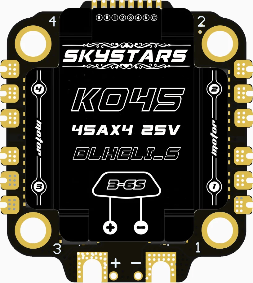 Skystars KO45 KO55 45A 55A 2-6S Brushless ESC 4in1 DShot600 BLHeli-S 30.5mm for RC FPV Racing Freestyle 5inch 4S 6S Drones