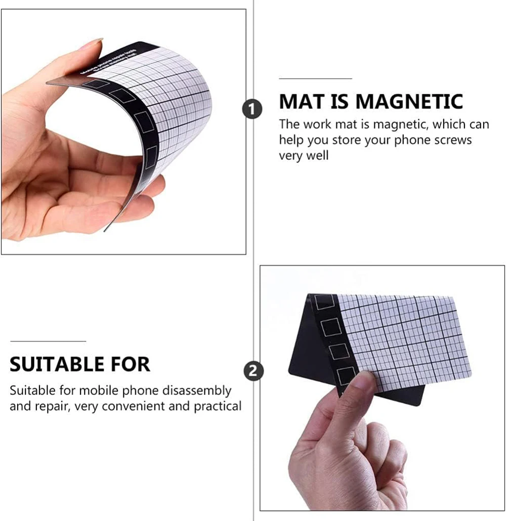Magnetische Schraubenaufbewahrungsmatte Weiche Silikon-Reparaturunterlage für Handy Tablet Laptop Präzisions-Demontage Profi-Werkzeugset – Detail 2