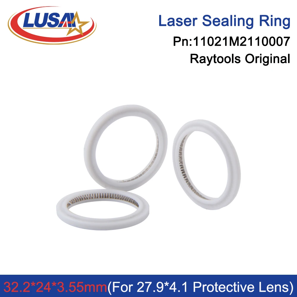 

LUSAI Raytools Original Seal Ring 32.2*24*3.55mm Pn:11021M2110007 For Protection Lens 27.9x4.1mm BT240 BM109 BM111 Raytools Head