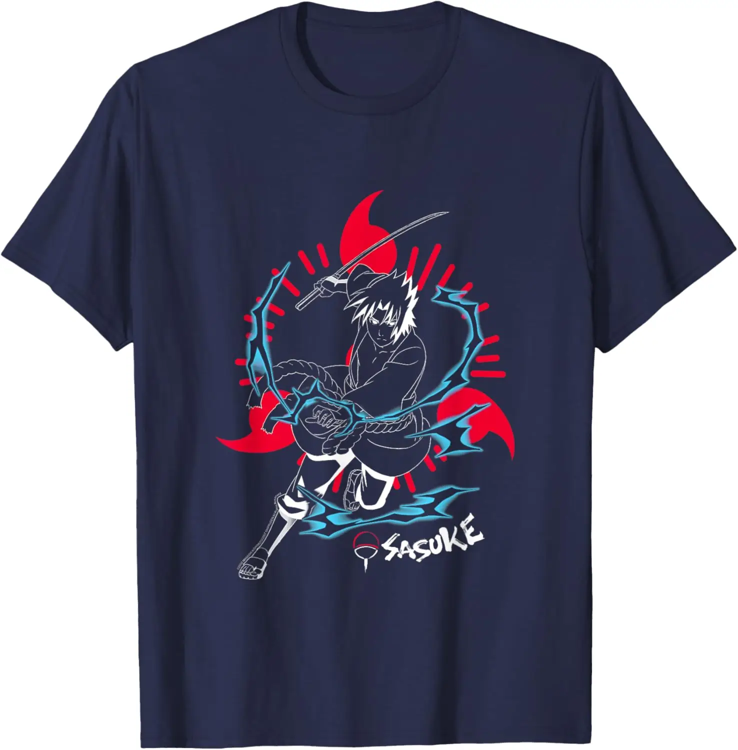 Naruto Shippuden Sasuke Inverted with Sharingan Anime T-Shirt S-6XL