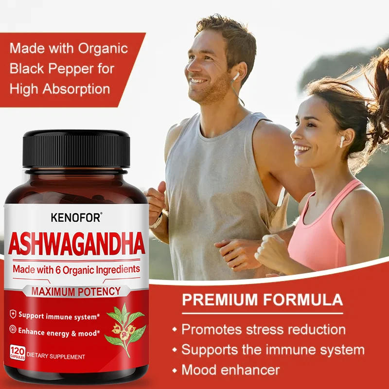 Kenofor Organic Ashwagandha Capsules - Helps Improve Sleep, Relieve Stress and Support Natural Mood Responses Immune Supplement