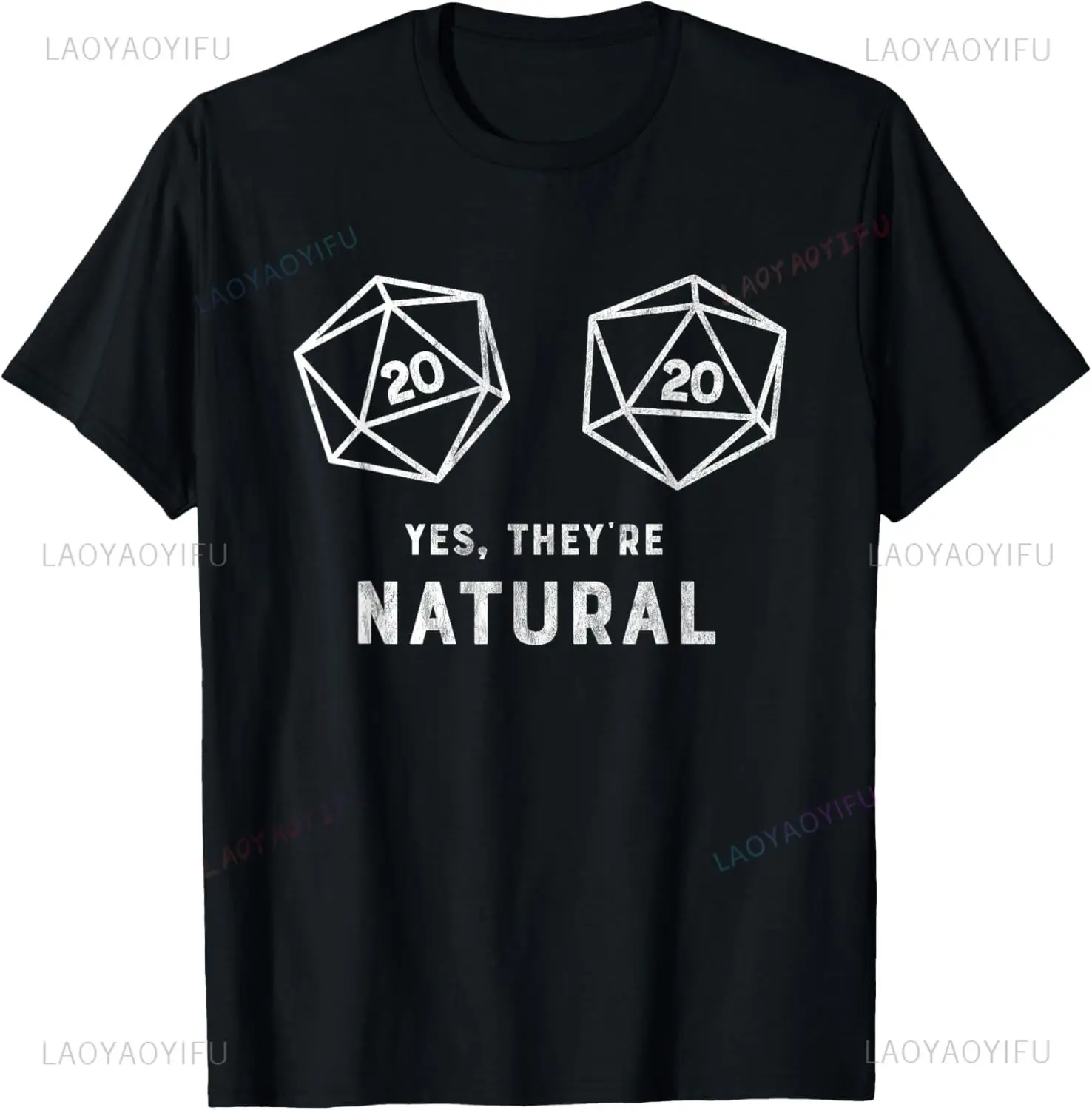 Yes Theyre Natural 20 D20 Dice Funny RPG Gamer T Shirt New Arrival Streetwear Casual Fashion Man Tshirt Loose Hip Hop Y2k Tees