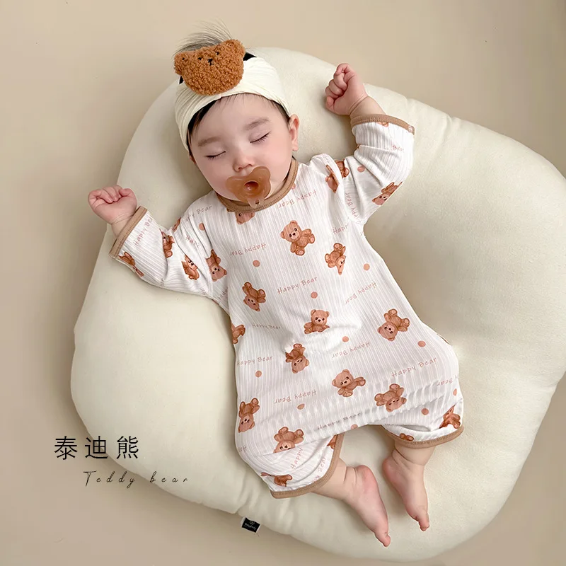 Summer Newborn Pajamas Robes Baby Pajamas Ice Silk Cute Cartoon Baby Pajamas Thin Pajamas Baby Clothes New Born