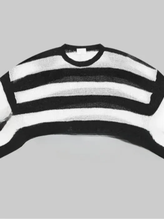 Blusa fena curta de malha, estilo soltinho, manga longa, estilo casual e e, cor pura, verão 2025, manga morcego.