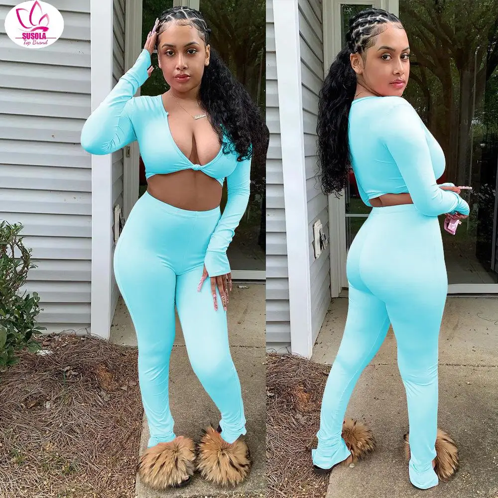 Casual Summer 2 Two Piece Set Women Pink Outfit Long Sleeve Crop Top Leggings Women Joggers Matching Sets Ladies Tracksuit y2k