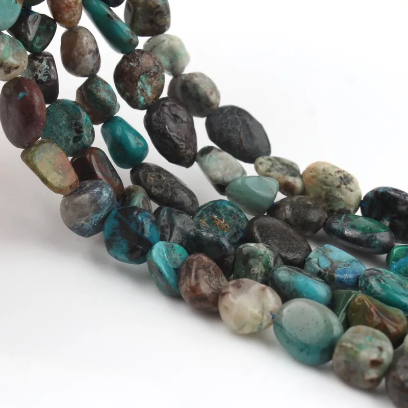 8-10mm Natual Irregular Chrysocolla Phoenix Stone Beads Loose Spacer Beads for Jewelry Making Bracelet Necklace Accessories 15''