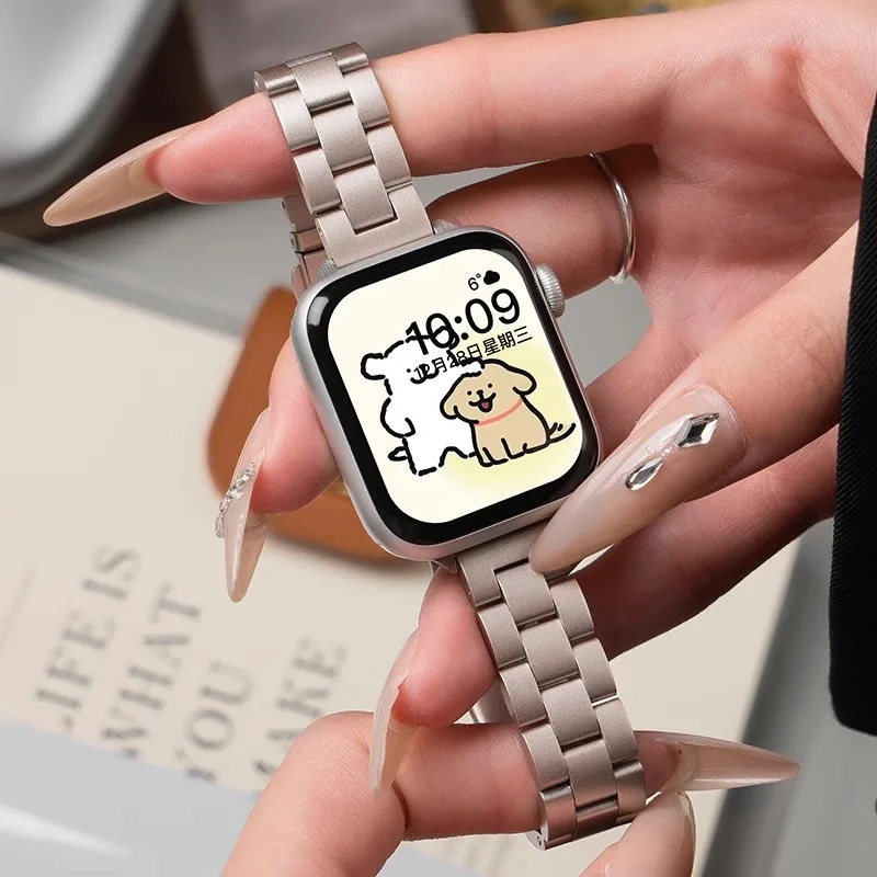 حزام ساعة أبل رفيع من الفولاذ المقاوم للصدأ متوافق مع سوار السلسلة 876 SE Ultra لمقاسات 45 مم/41 مم 40 مم/44 مم 42 مم/49 مم #2