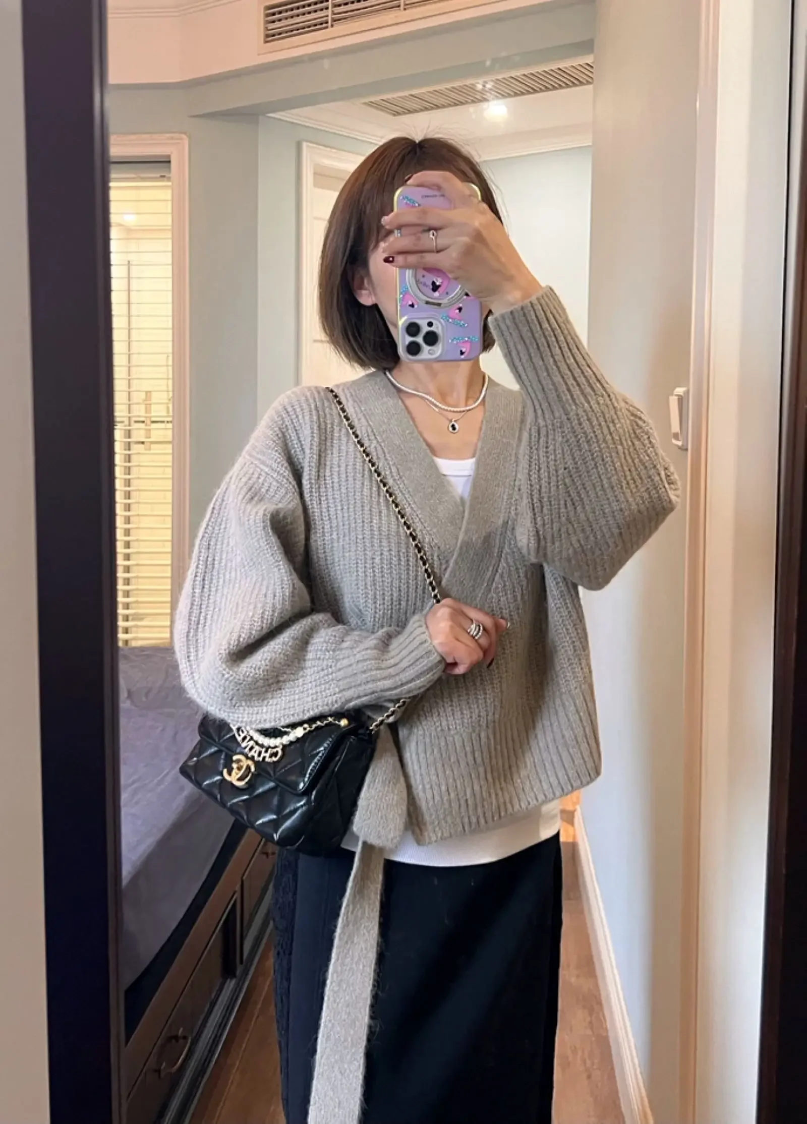XIMIAN APPAREL 2026 YAZHIMEI cos mod spring new style of Women's casual Standard beige wrap cardigan