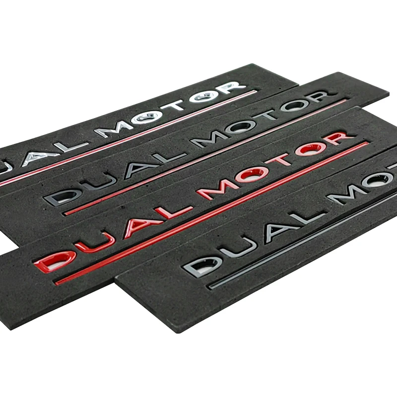 3d ABS Chrome Black Logo DUAL MOTOR Emblem Letters decalcomania Car Trunk Badge per modello 3 Y S X Dual Motor Sticker accessori