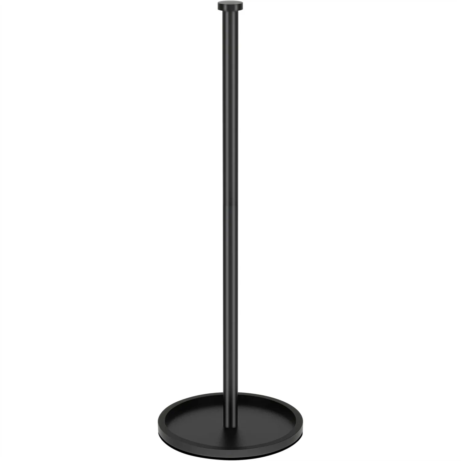 

Toilet Paper Holder Stand with Reserve Function, Black Free Standing Toilet Roll Holder for 5 Rolls, No Drilling Modern Design