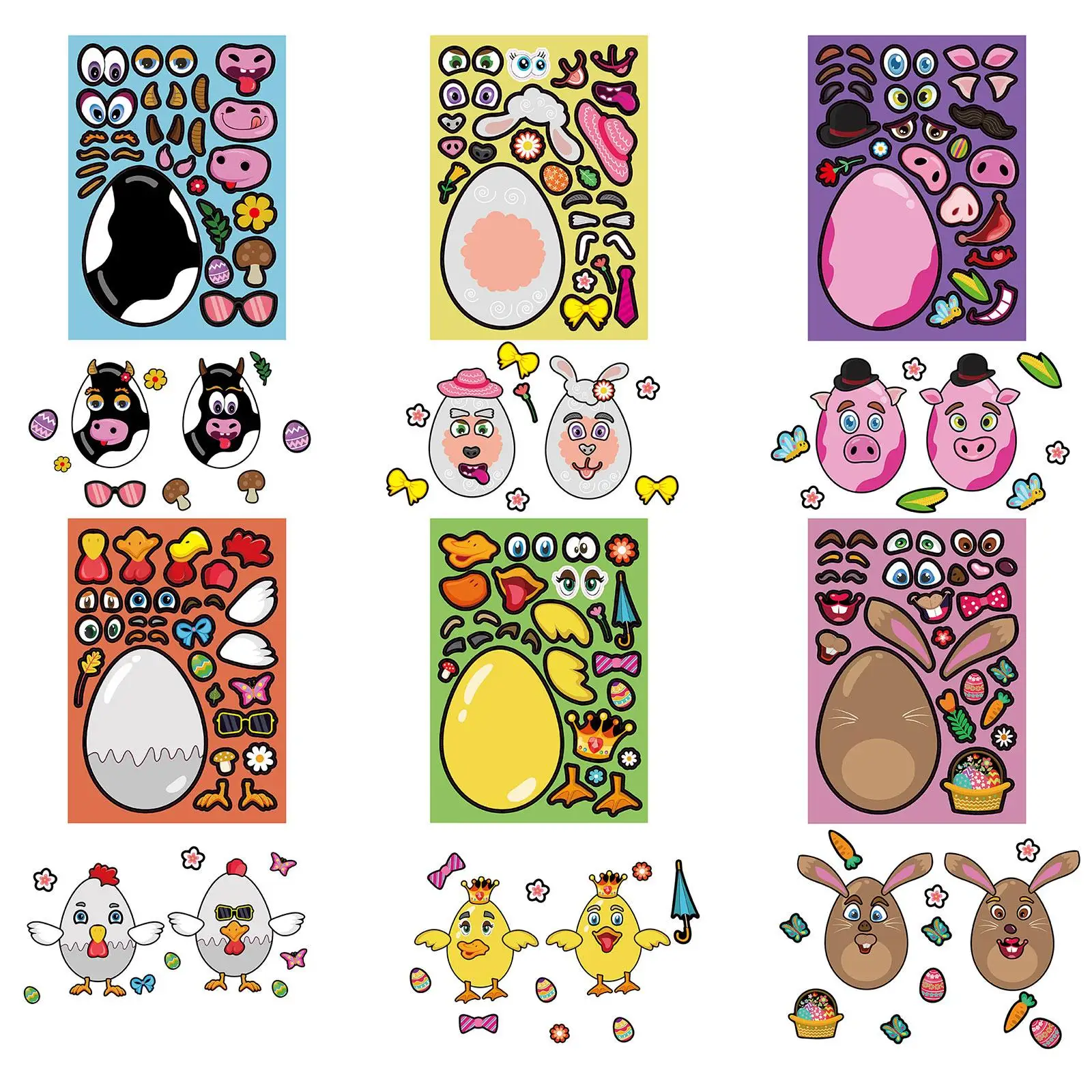 12x Easter Stickers Easter Egg Bunny Stickers Voor Wenskaart Waterfles