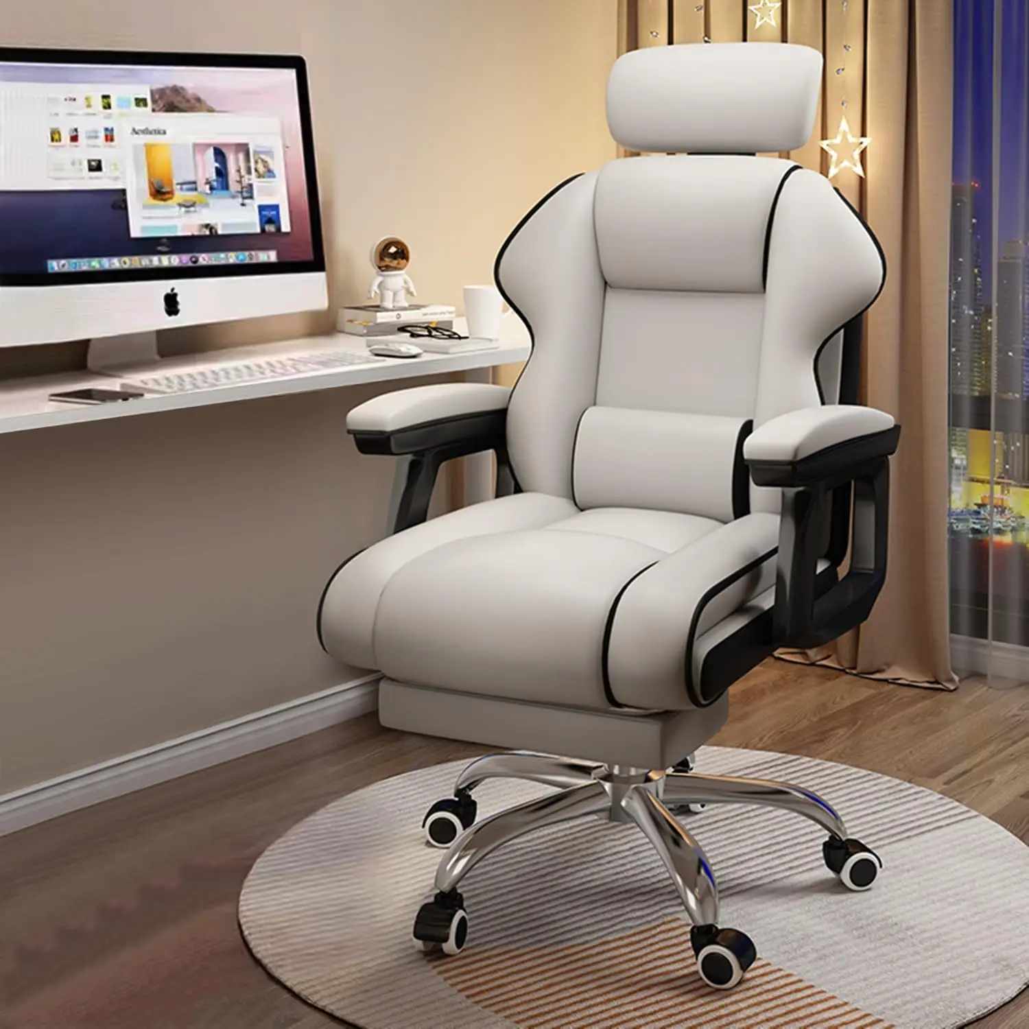 Executive Computer Chair Home Office Desk Chair,Adjustable Angle, Ergonomic Adjustable Height PU Leather Chairs with