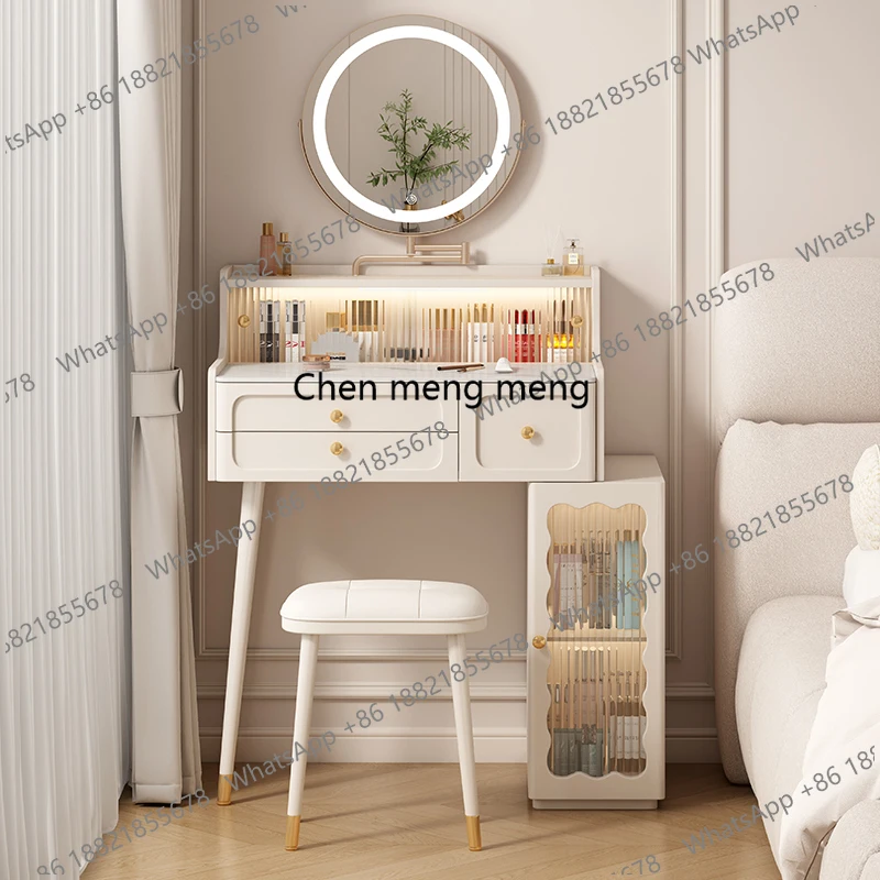 

Скандинавский туалетный столик для спальни: эстетичный, милый, стильный, белый, с зеркалом в полный рост. Мебель для дома.