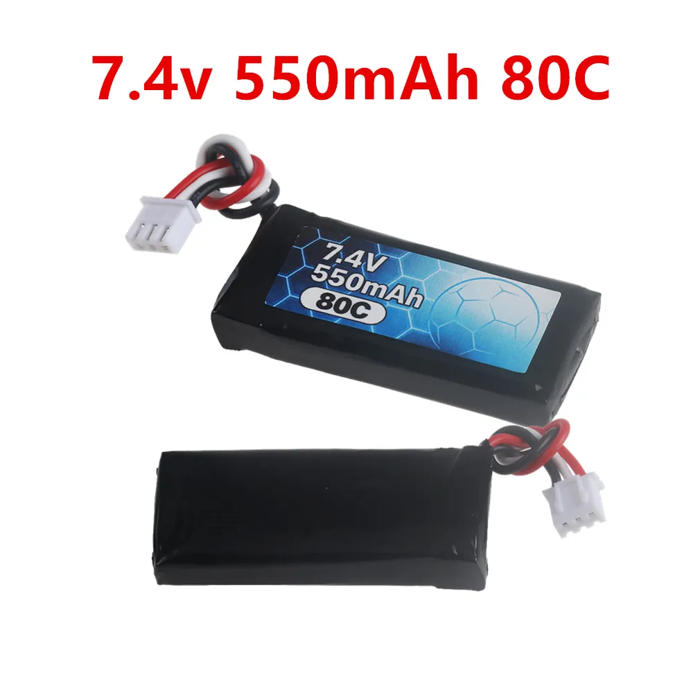 LiPo Battery 2S 7.4V 550mah 80C For Football Drone GT2 RC Quadcopter Helicopter FPV Mini Drone Spare Parts