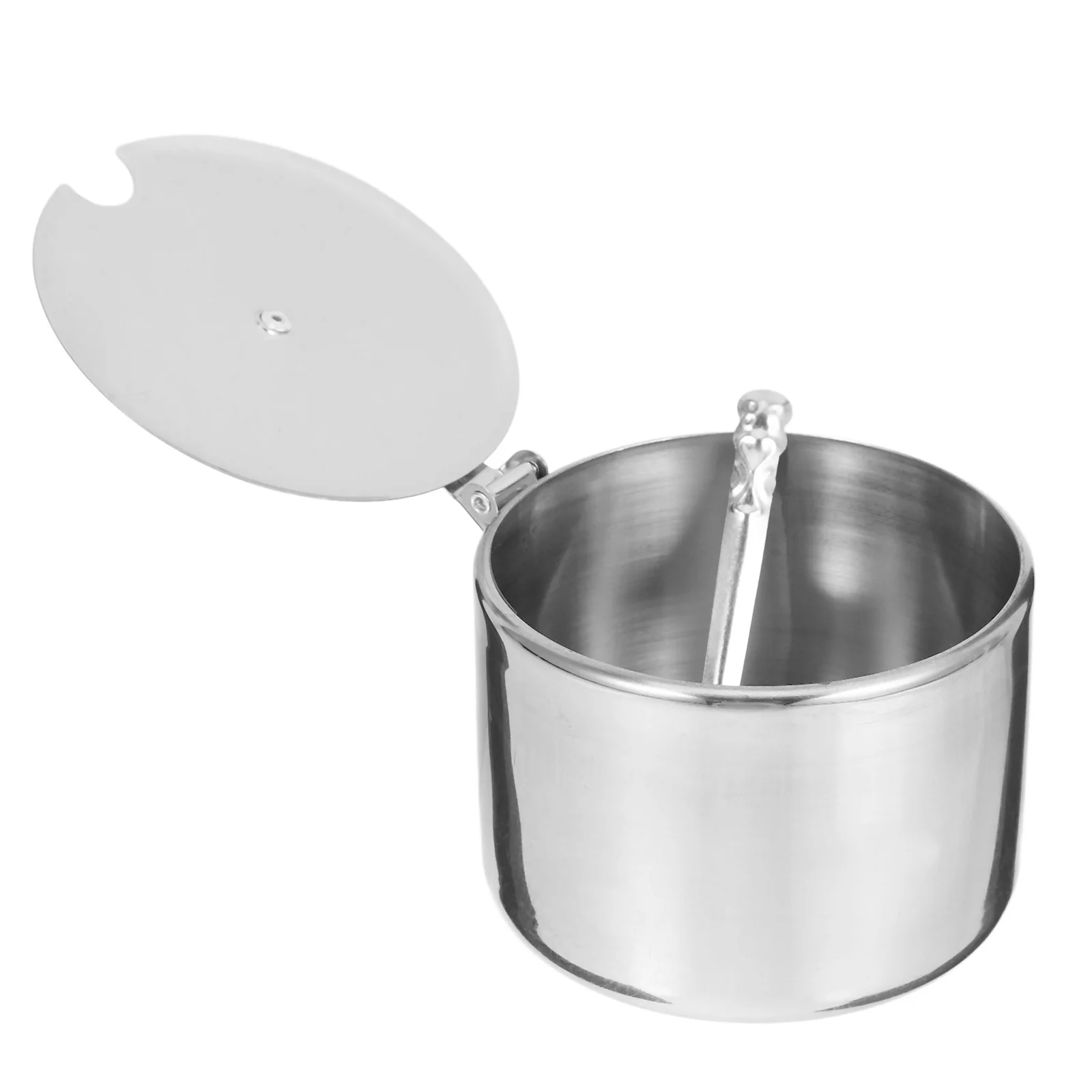 

1Set Stainless Steel Condiment Jars with Lids and Spoons Seasoning Pot Set for Kitchen Sugar Salt Spice Container Compact