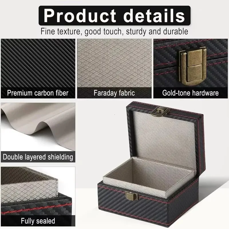 Faraday-Tasche/Box für Autoschlüssel, Signalblocker, Schlüsselanhänger-Schutz, Diebstahlschutz, RFID-Schutztasche für schlüssellosen Zugang, Fahrzeugsicherheit – Detail 3