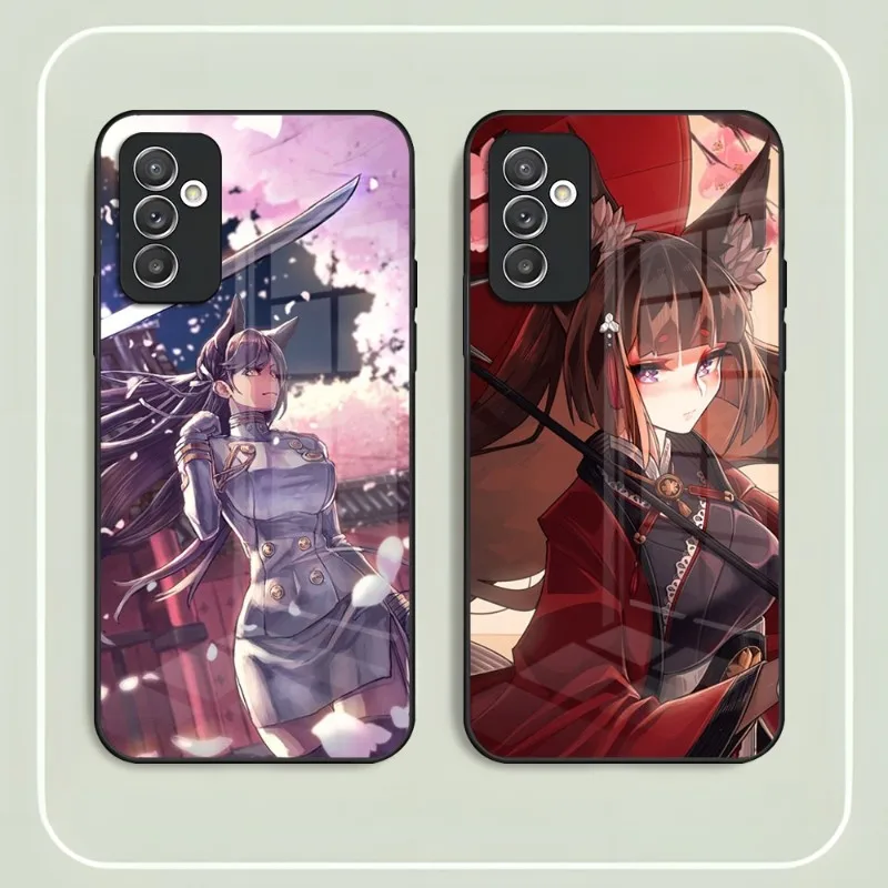 Anime Girl Atago Azur Lane Phone Case Tempered Glass For Samsung A14 A54 A52 A22 A21 A71 A20 A31 A12 A51 A40 A32 A72 A34 Cover