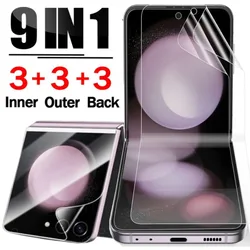 Protector de pantalla de hidrogel para Samsung Galaxy Z Flip 6, interior, exterior y trasero, TPU suave, antiarañazos, películas protectoras para Z Flip 6
