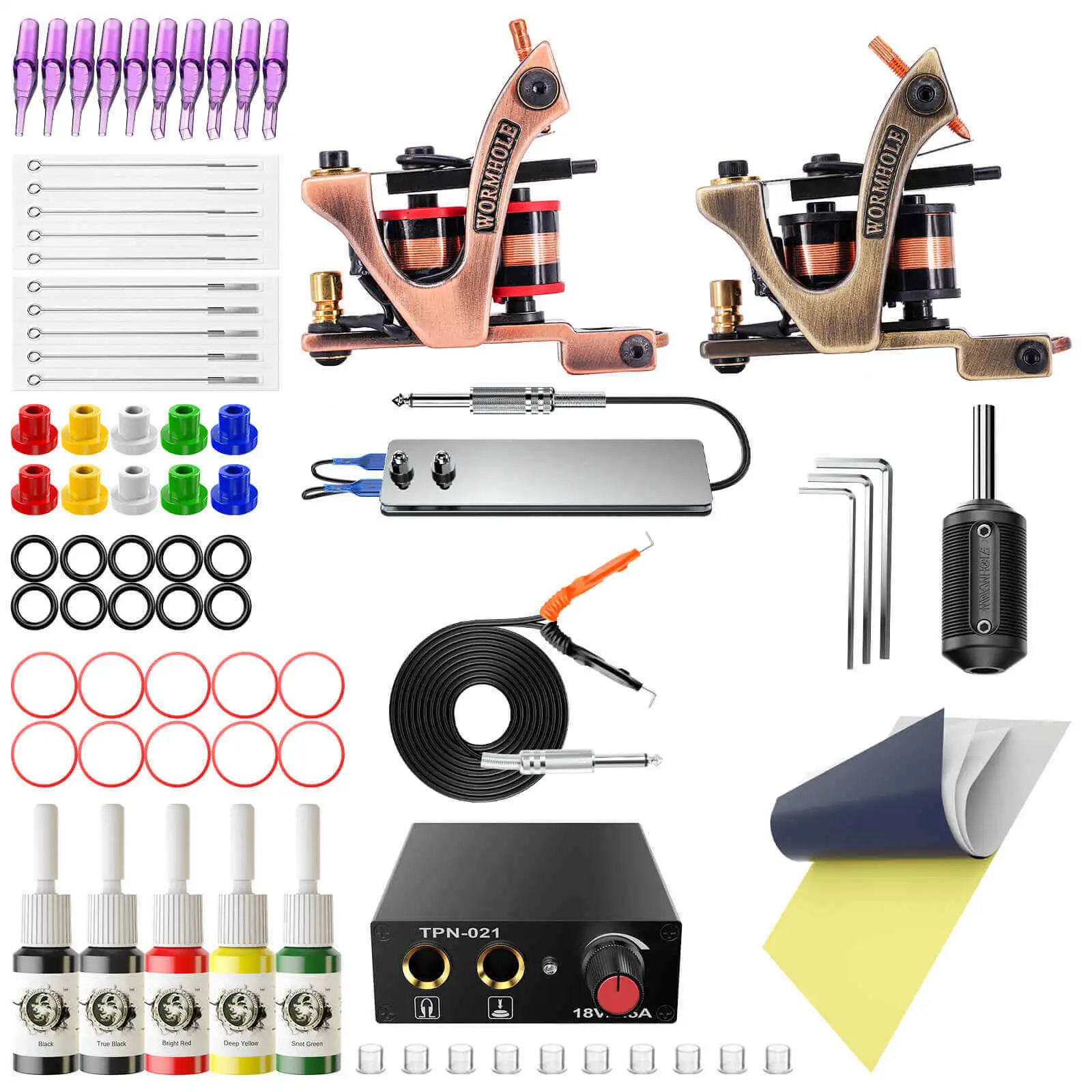 

Mini tattoo set tattoo teaching kit double machine double hook line foot power tattoo color material tattoo machine