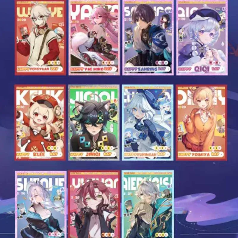 2025 Genshin Impact Collection Cards Box TCG Acrylic Cards Art Board Pack Anime Game CCG Game Gift Playing Toys