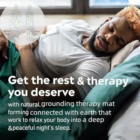 MAXSHARER Grounding Leather Mattress Grounding Sleep Mat Conductive Leather Earthing Mattress Pad for Better Sleep Reduce Stress