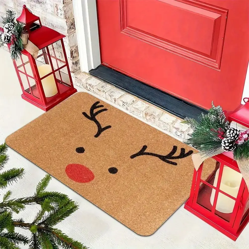 سجادة أرضية الرنة لعيد الميلاد من VIKAMA - سجادة ترحيب للمدخل الداخلي والخارجي لجو احتفالي وسجادة تزيين المنزل