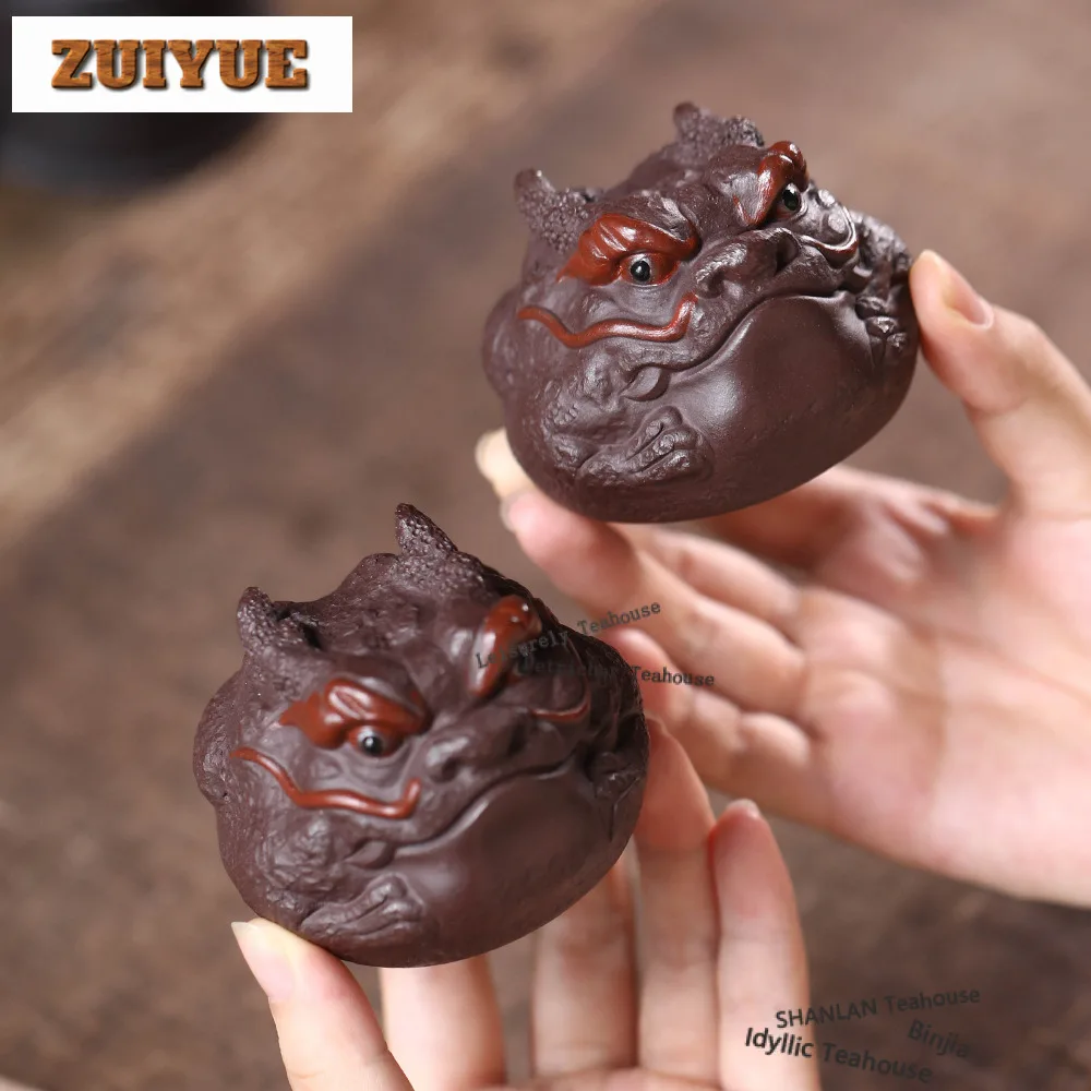 

80 мл Исинская фиолетовая глиняная чашка «Голова дракона», древняя чайная чаша, милая чашка, чашка для дегустации чая, чашка для запаха, чача Чача Мастера Ча