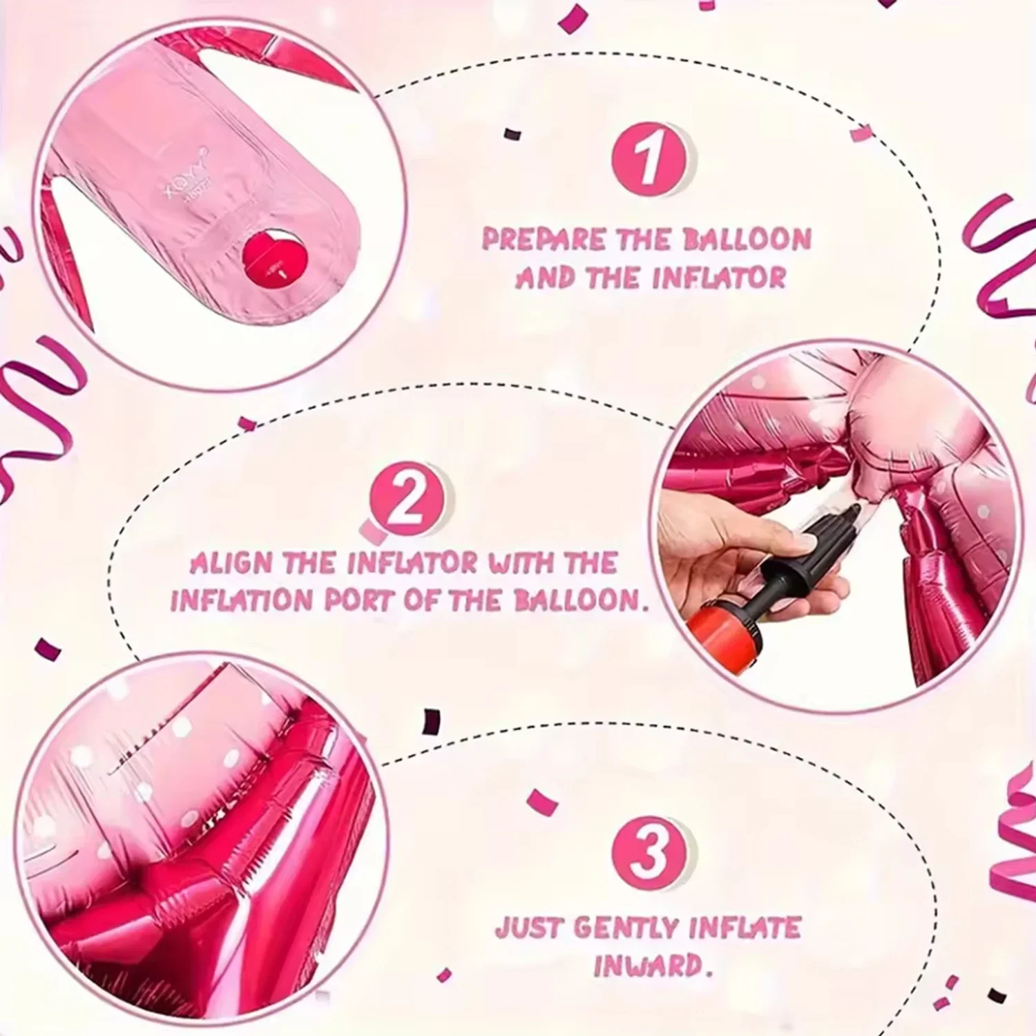 6 Stück Rosa Schleifenballons Mini-Schleifenballons Hochzeit Geburtstag Party Dekoration Brautparty Geschenk Ballon Dekorationszubehör – Detail 3