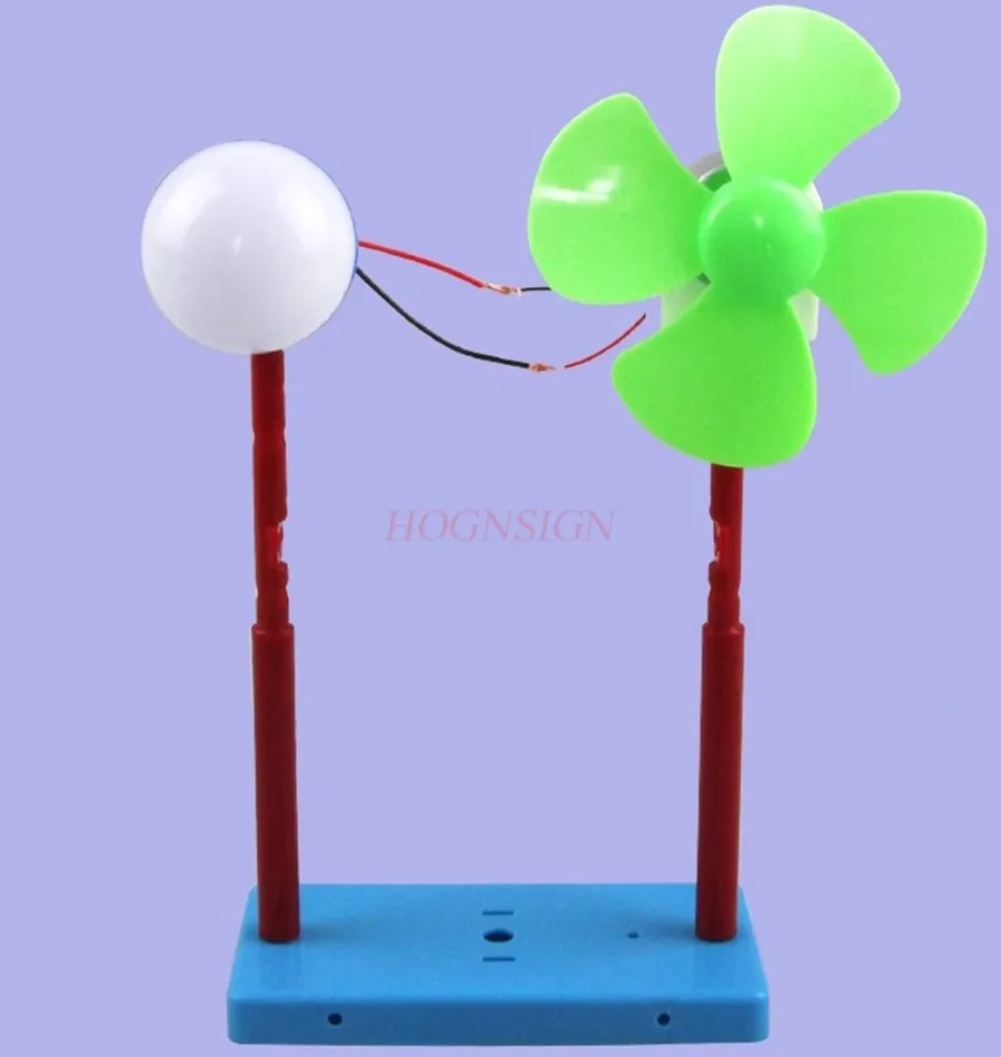 1 set  small production handmade DIY student experimental materials Light bulb wind power generation model technology