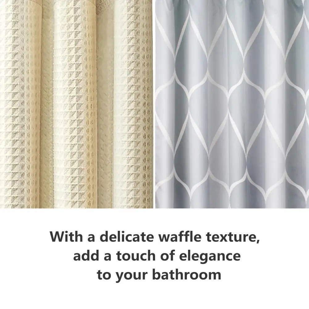 Waffle Texture Shower Curtain Waterproof Shower Curtain Waterproof Waffle Design Shower Curtains for Elegant Home for Every