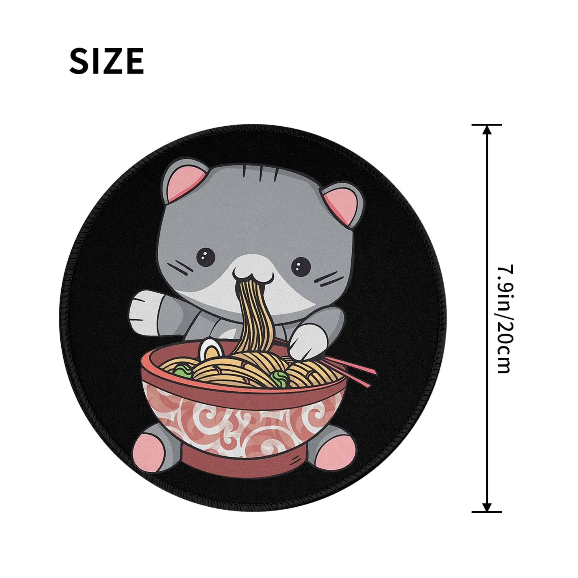 Kawaii Ramen Cat  Mouse Pad Computer Keyboard Mouse Mat Gamer PC Laptop Desk Mat Office Accessories Table Mats